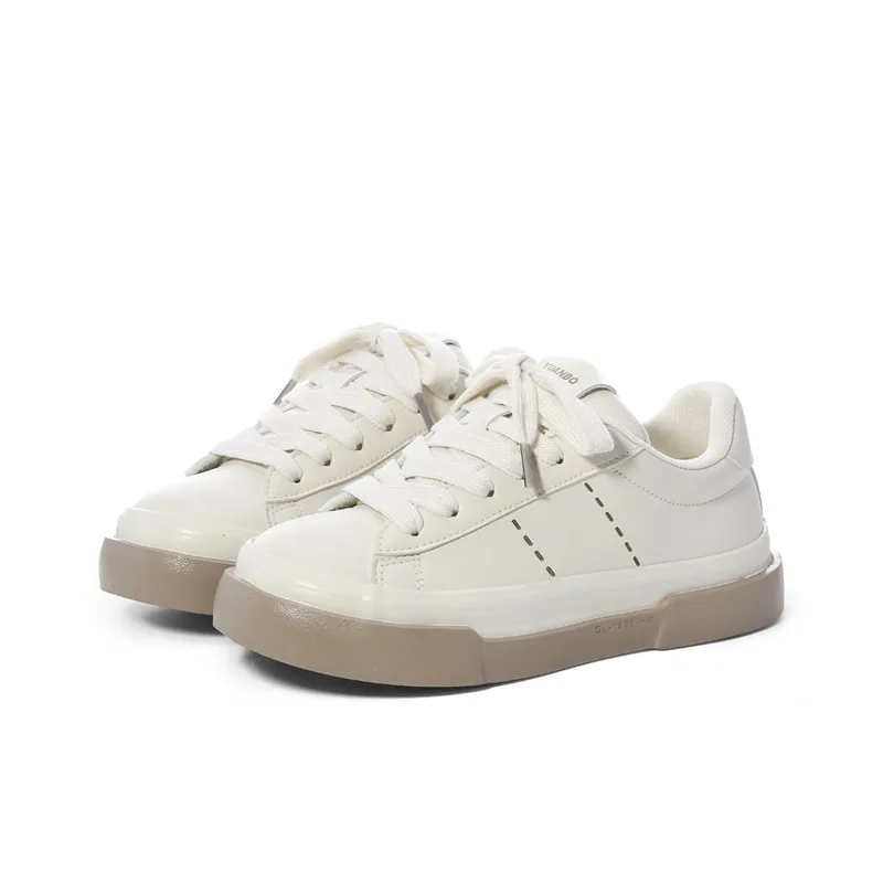 The New Age Family Low Top Skateboard Shoes Women's Beige-1