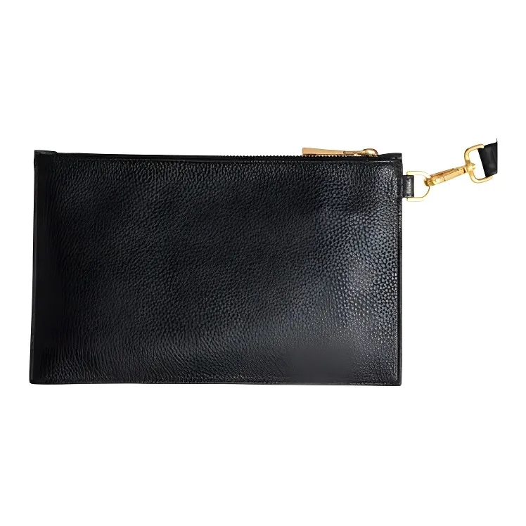 VERSACE Leather Clutch Regular Women's Black-3