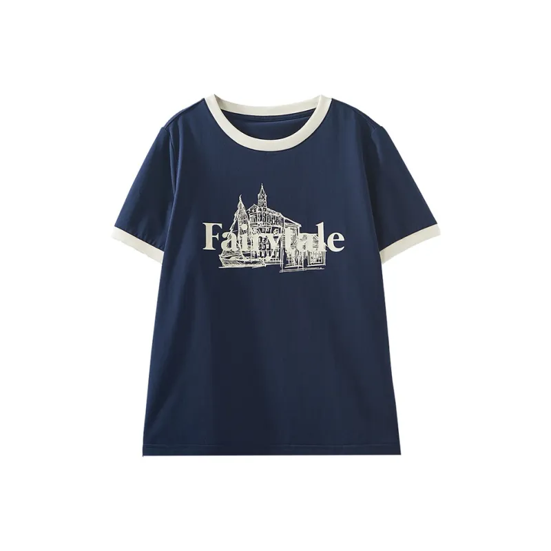 LUYOUYE T Shirts Women's Navy Blue-0