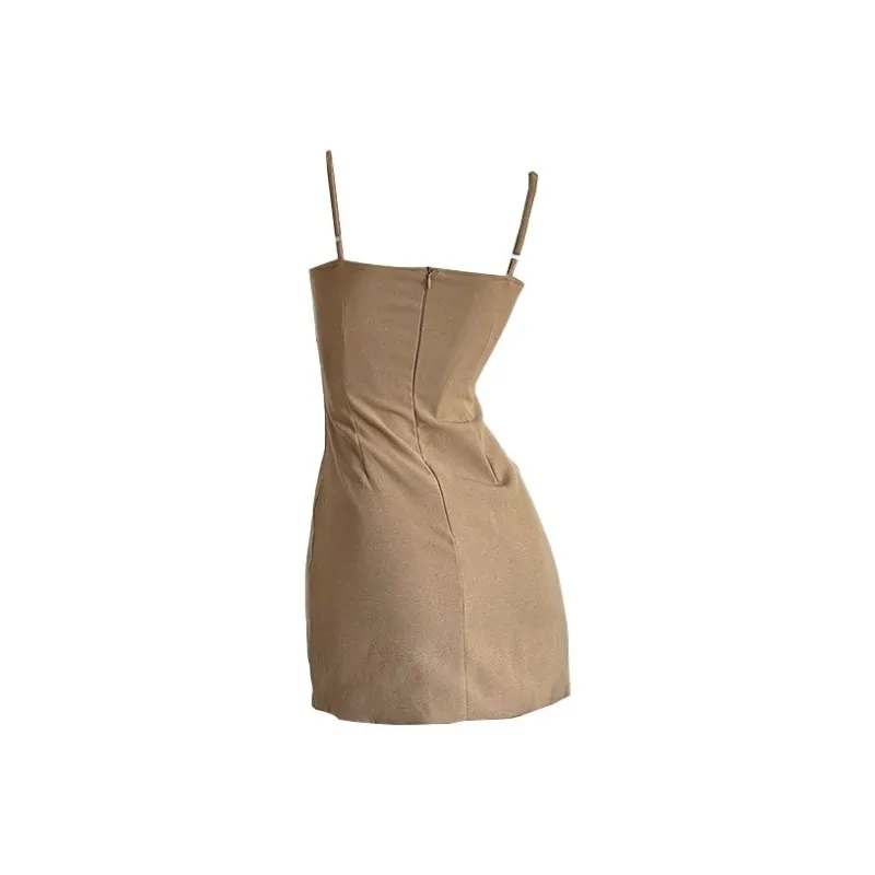 HUINIAN Slip Dresses Women's Coffee-1
