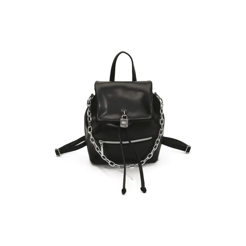 ZAVC PU Backpack Regular Women's Silver/Black/Ecru/Yellow-5