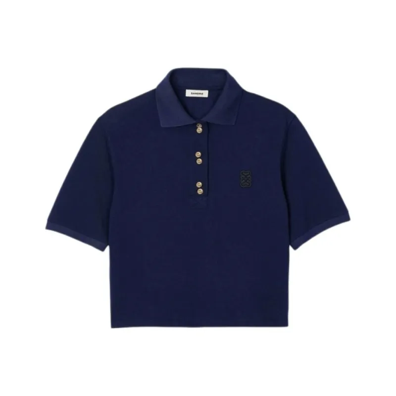 Sandro Logol embroidered Polo Shirt-0