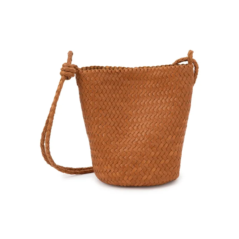 VENOF Cow Leather Shoulder Bag Trumpets Women's Natural Brown/Twilight Black/Ochre Coffee-0