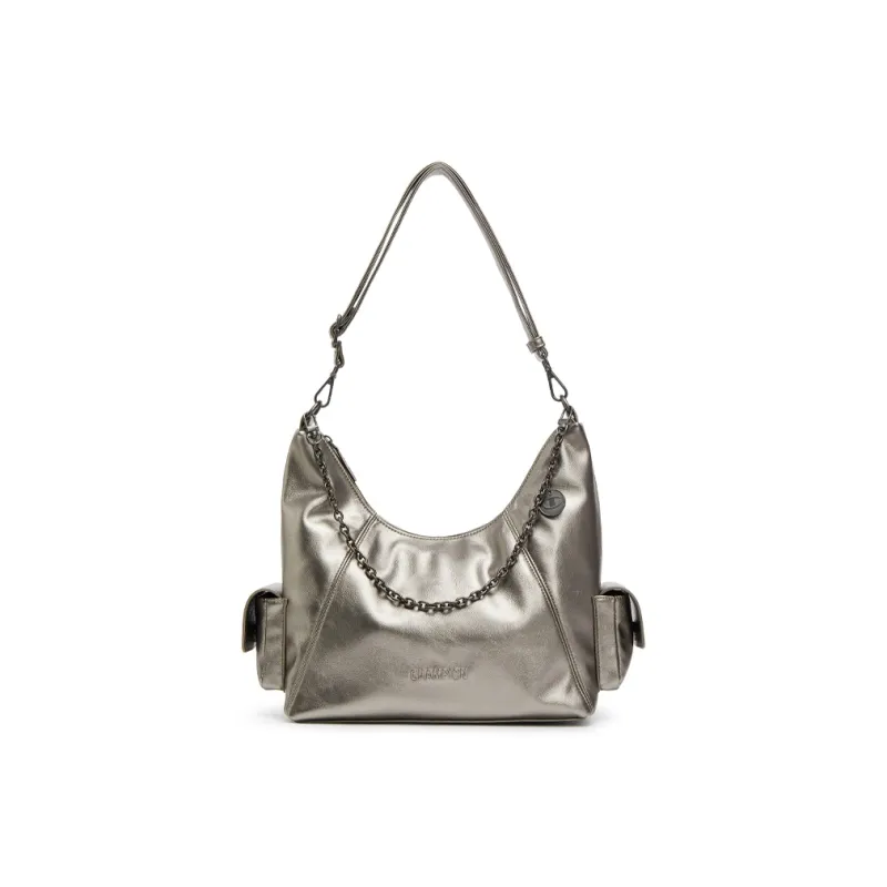 Champion Fabric Shoulder Bag Unisex Medium Blue Denim/Black/Black Gray/Silver White-9