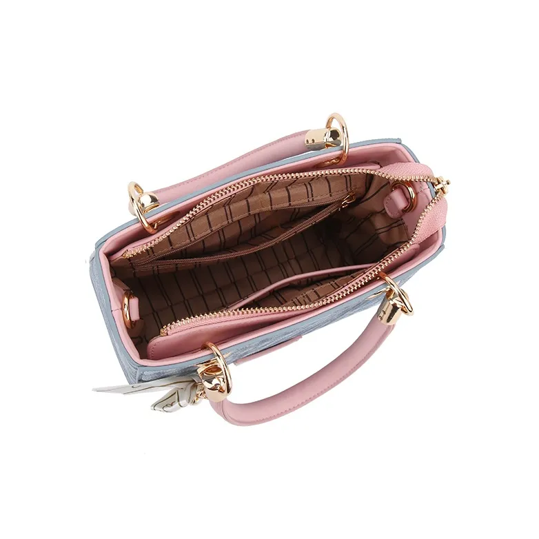BUHOWE PU Handbag Women's Blue & Pink-3