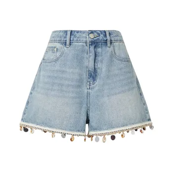 Hopeshow Denim Shorts Women's Denim Blue 071