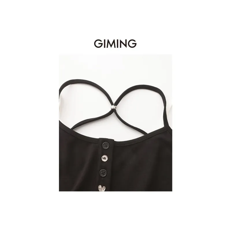 GIMING Crop Tops Women's White+Black-2