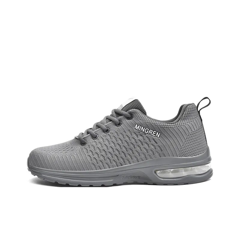 Binary Cushioning Rebound Lightweight Breathable Slip Resistant Low Top Casual Shoes Men's Gray-0
