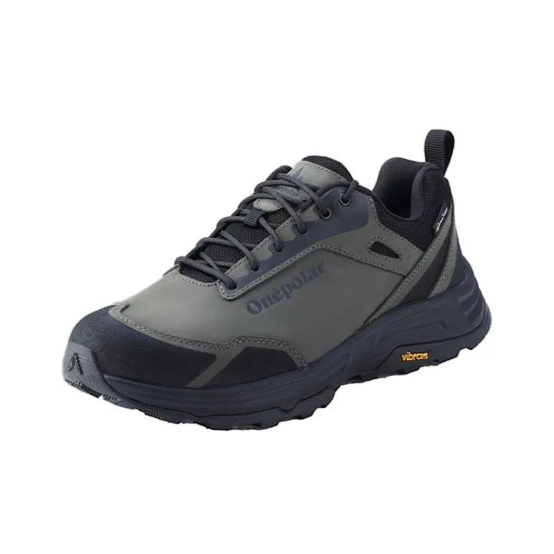 Onepolar Cushioned Anti-Slip Wear-Resistant Waterproof Breathable Lightweight Low-Top Outdoor Shoes Unisex Asphalt Gray-2