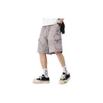 Menglaini Casual Shorts Unisex Gray Green[Ice Silk Breathable]
