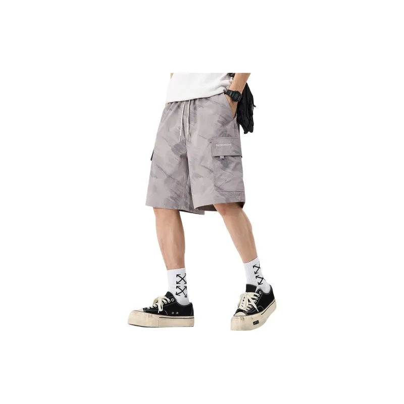 Menglaini Casual Shorts Unisex Gray Green[Ice Silk Breathable]-0
