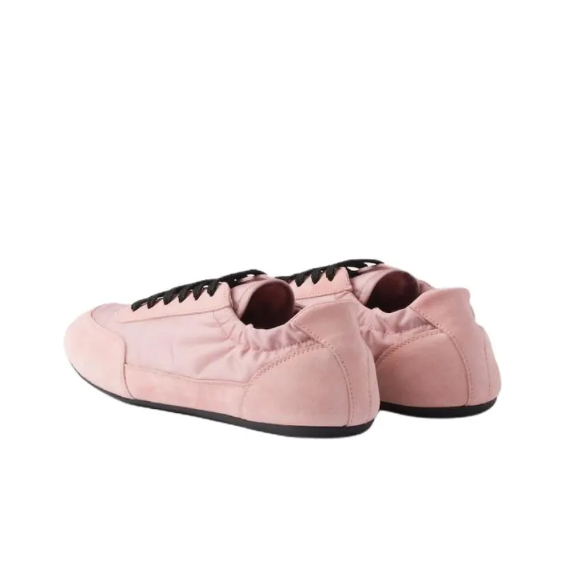 PRADA Collapse Low Top Casual Shoes Women's Peach Pink-3