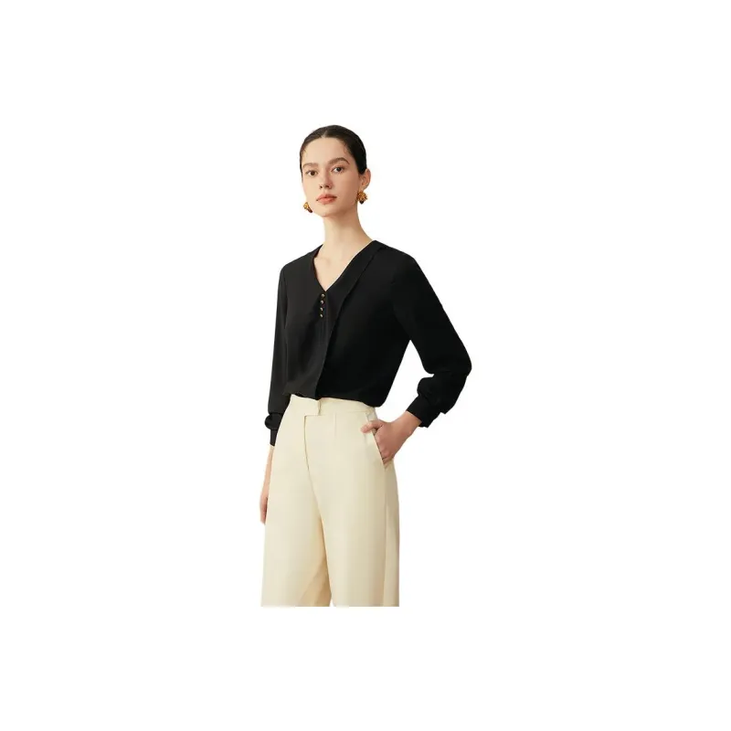 Yiner Shirts Women's Black-0