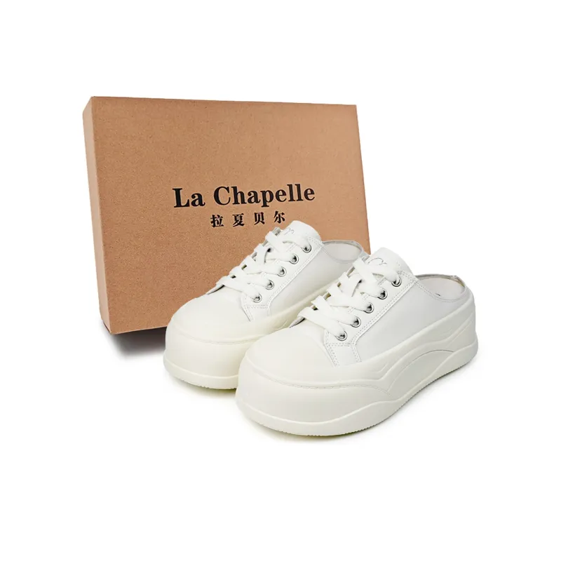 La Chapelle Slip Resistant Closed Toe Slippers Women's White-4