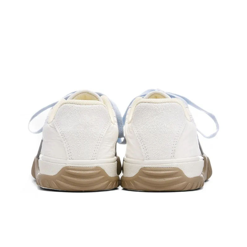 Ordifen Low Top Skateboard Shoes Women's Light Beige Blue-3