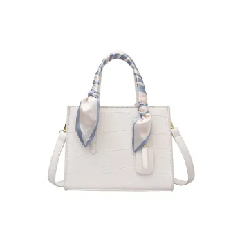 Yalu PU One Shoulder Handbag, Crossbody Bag Unisex White/Black