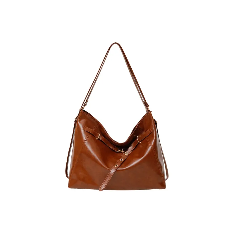 FCTOSSR PU Tote Double Shoulder Bag Women's Black/Coffee/Brown-12