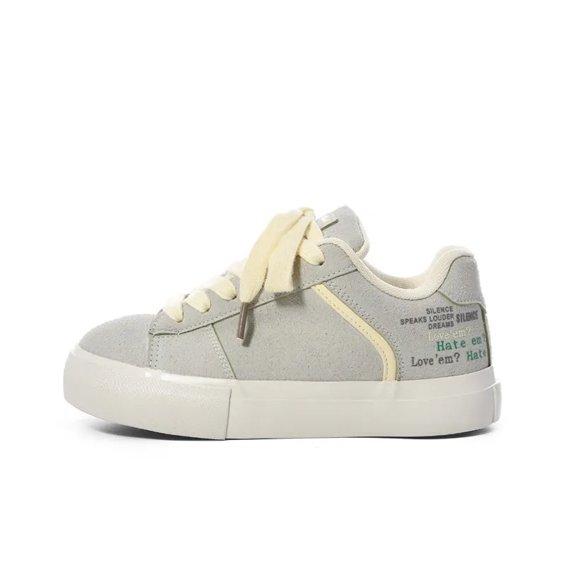 The New Age Family Low Top Skateboard Shoes Women's Yellow Green-0