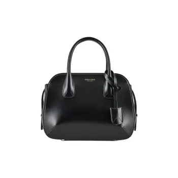 AMANI Cow Leather Handbag Trumpets Women's Black