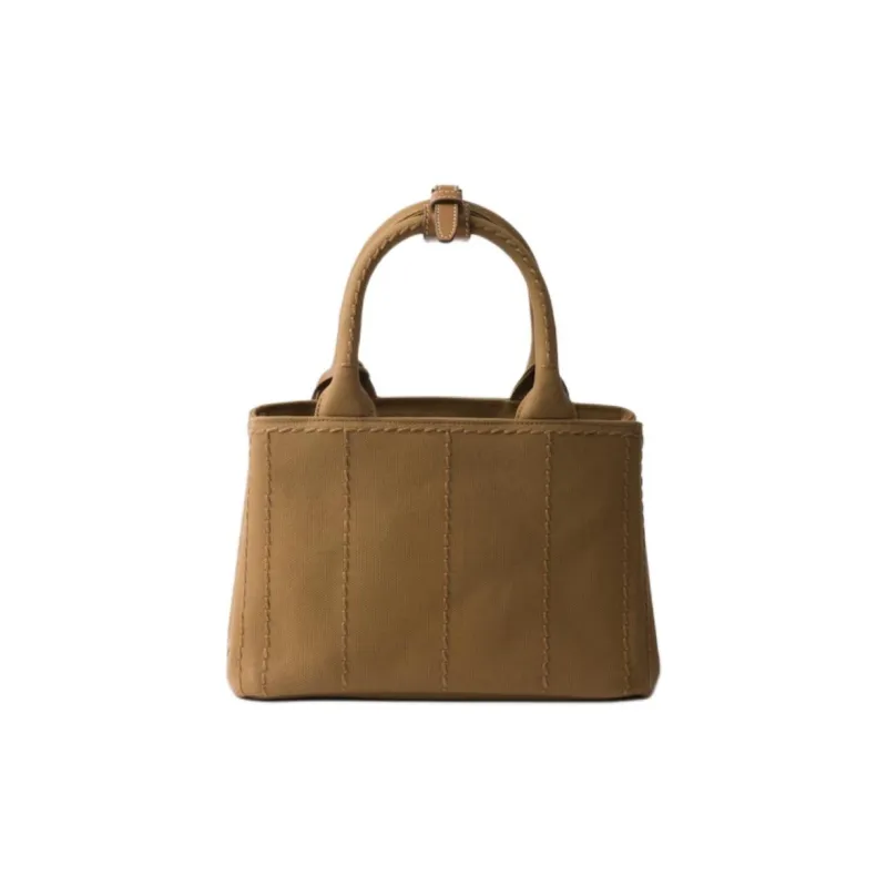 PRADA Cotton Tote Bag, Shopping Bag, Shoulder Bag, Handbag Mini Women's Khaki-3