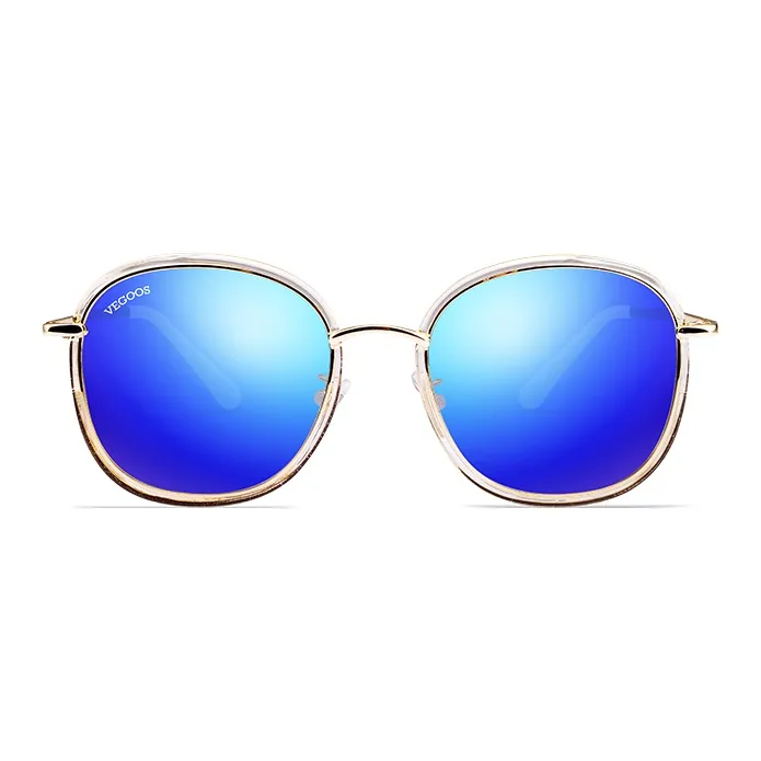 VEGOOS TR/Memory Plastic Metal Oval Sunglasses Women's-10
