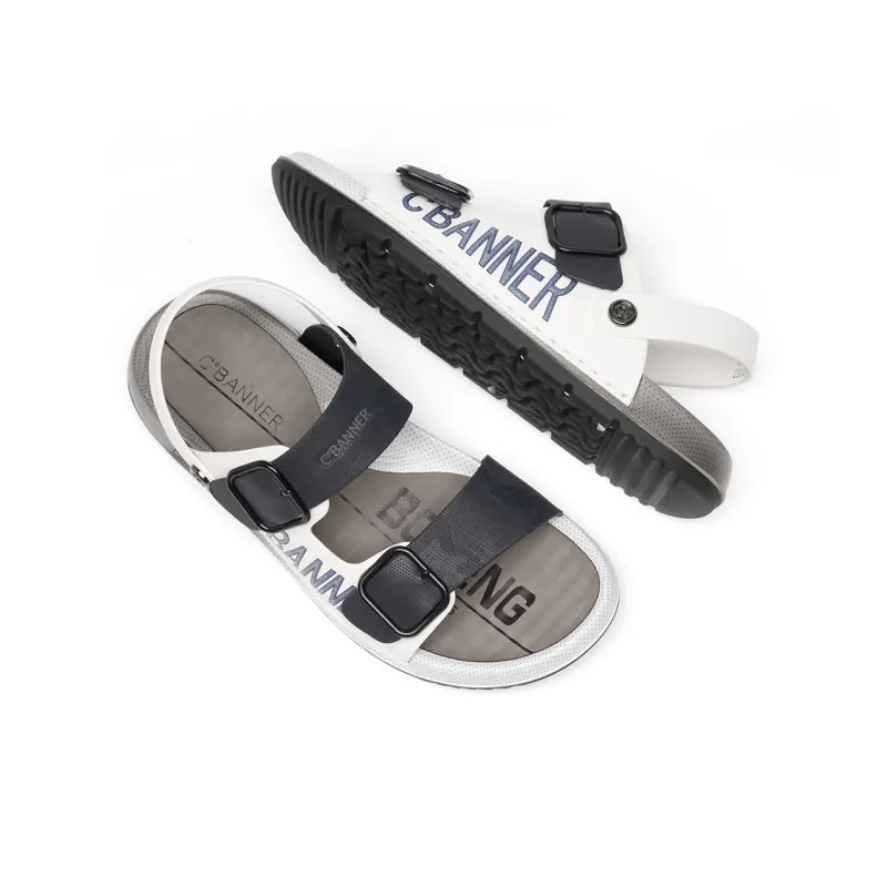 C°BANNER Beach Sandals Men's White Blue-3