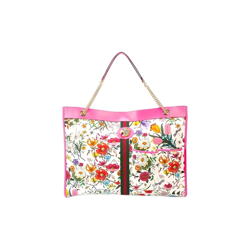 GUCCI Rajah Canvas With Leather Combo Bag Tote Bag Shopping Bag Shoulder Bag Handbag Women's Multicolor-0
