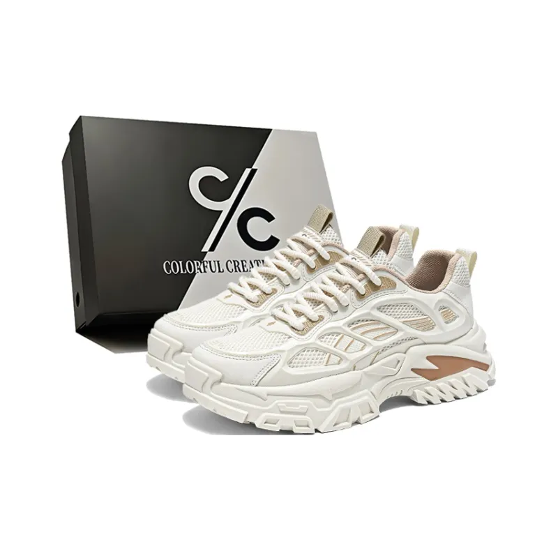 Colorful Creations Slip Resistant, Breathable, Lightweight, Height Increasing Low Top Chunky Sneakers Men's Box-6