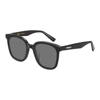 MUJOSH Plate Frame Square Sunglasses Unisex Black