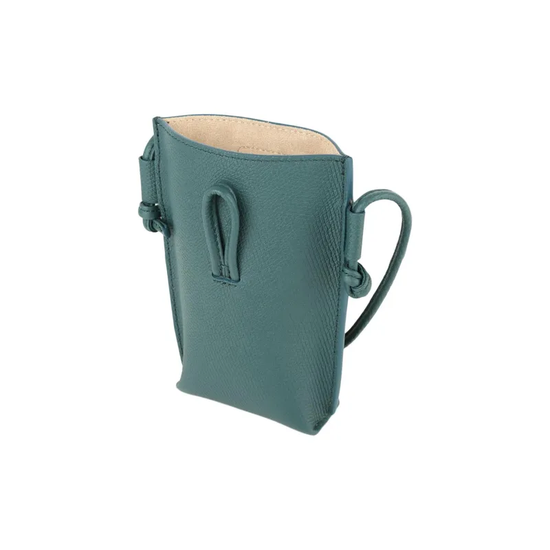 LONGCHAMP Le Roseau Cow Leather Crossbody Cell Phone Pouch Women's Blue Green-3