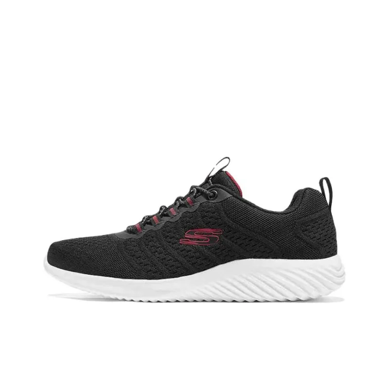 Skechers SPORT MENS Anti Slip Wear Resistant Low Top Running Shoes Men's Black Red-0
