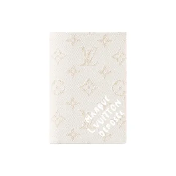 LOUIS VUITTON Coated Canvas Passport Holder Unisex White