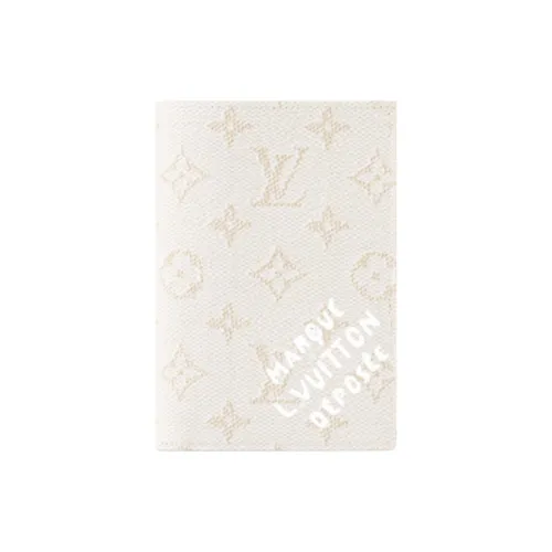 LOUIS VUITTON Coated Canvas Passport Holder Unisex White