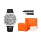 White Gold Black Strap