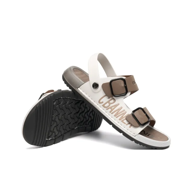 C°BANNER Beach Sandals Men's White Khaki-4