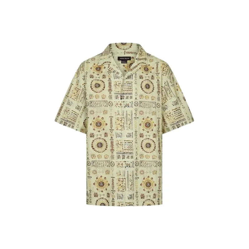 URBAN REVIVO Shirts Men Khaki Print-0