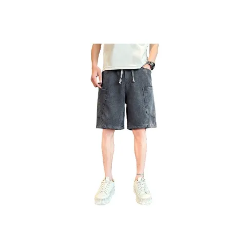 YOFVV Denim Shorts Unisex Black Gray-6