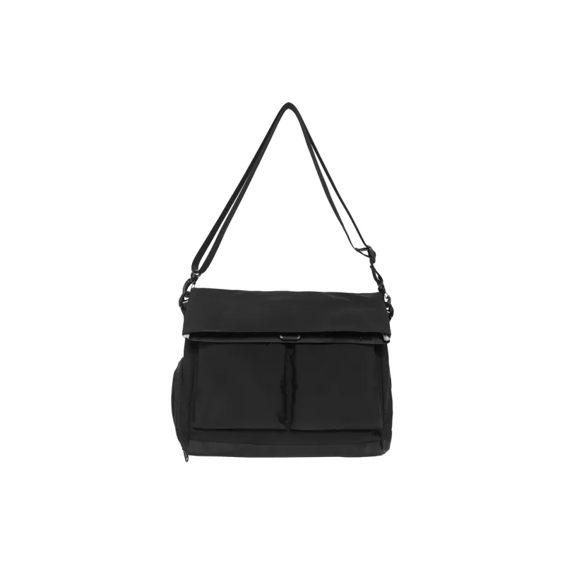 Moonshine Nylon Messenger Bag, Shoulder Bag, Crossbody Bag Unisex Black/White/Gray-0