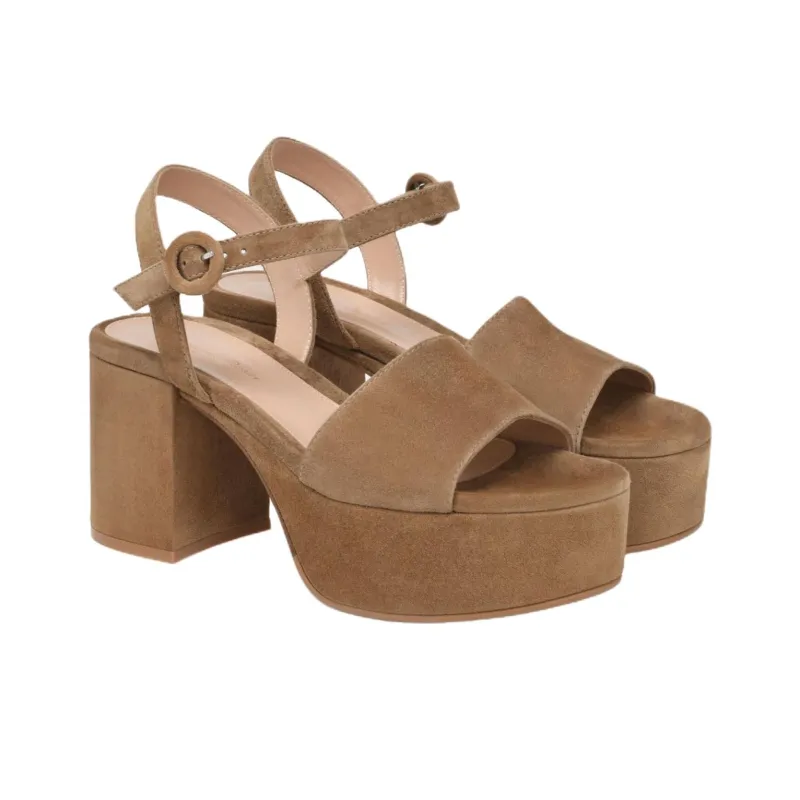 GIANVITO ROSSI Carol One Strap Sandals 7.5cm Women's Brown-1