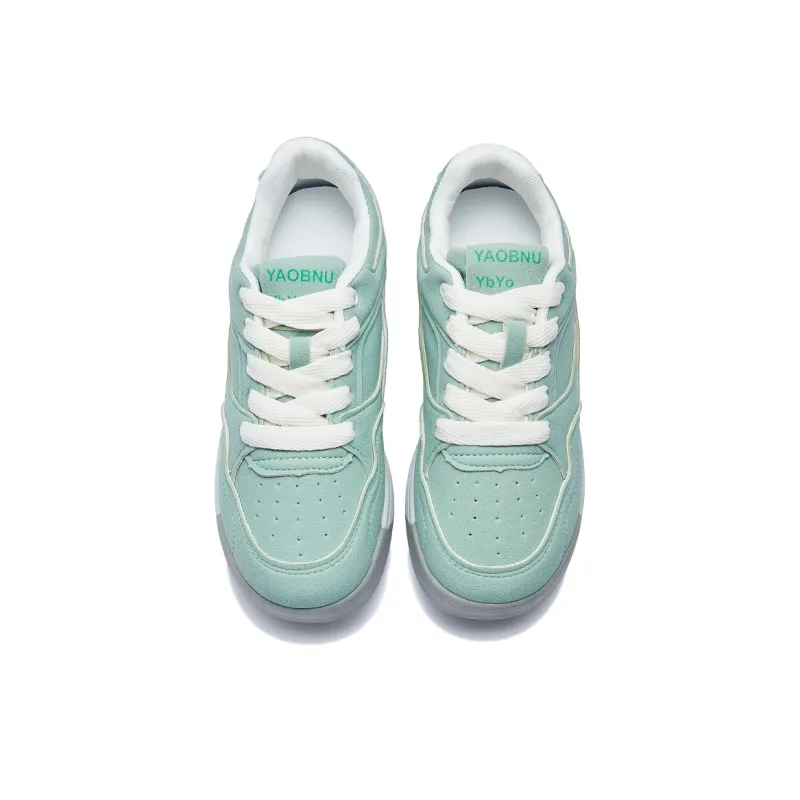 MEXICAN Slip Resistant, Abrasion Resistant, Lightweight, Breathable Low Top Skateboard Shoes Women's Light Green-3