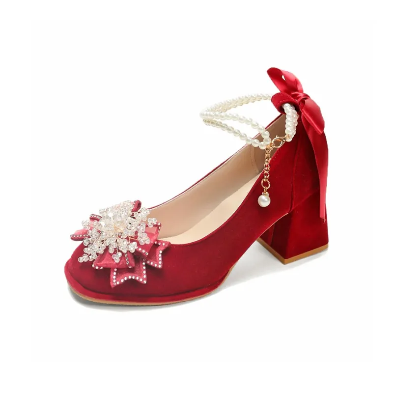 Medd High Heels Women's Burgundy-2