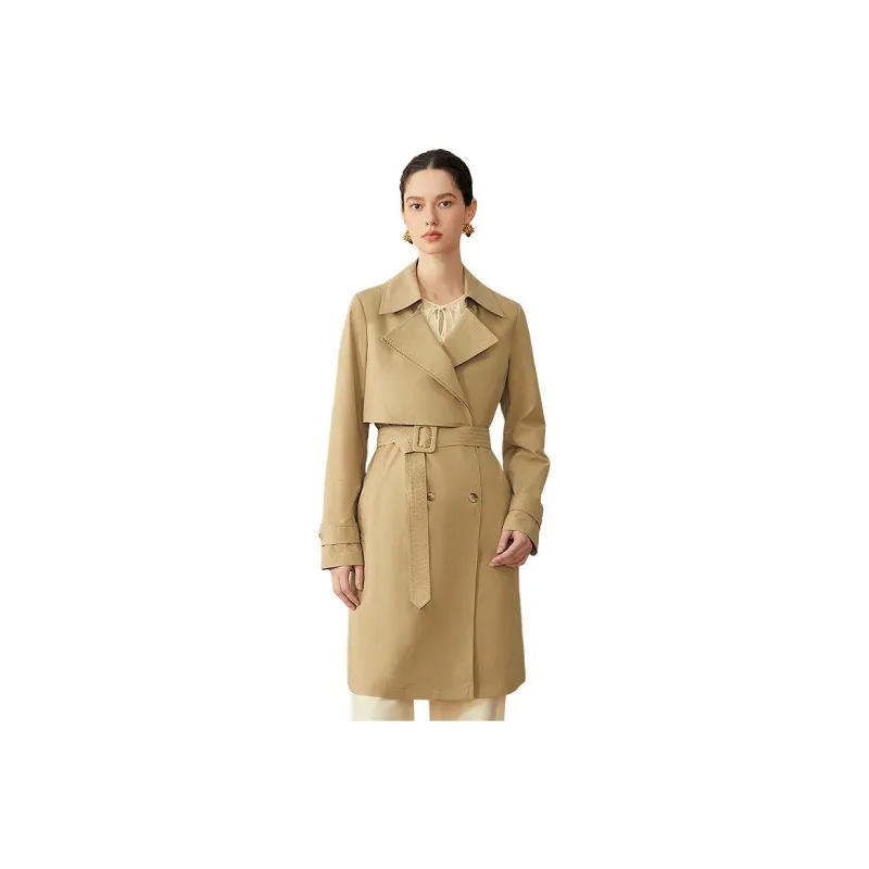 Yiner Trench Coat Women's Khaki-0