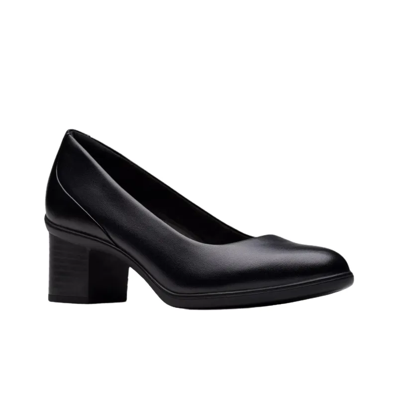 Clarks Shaya Poppy Chunky Heel High Heels 5.5cm Women's Black-2