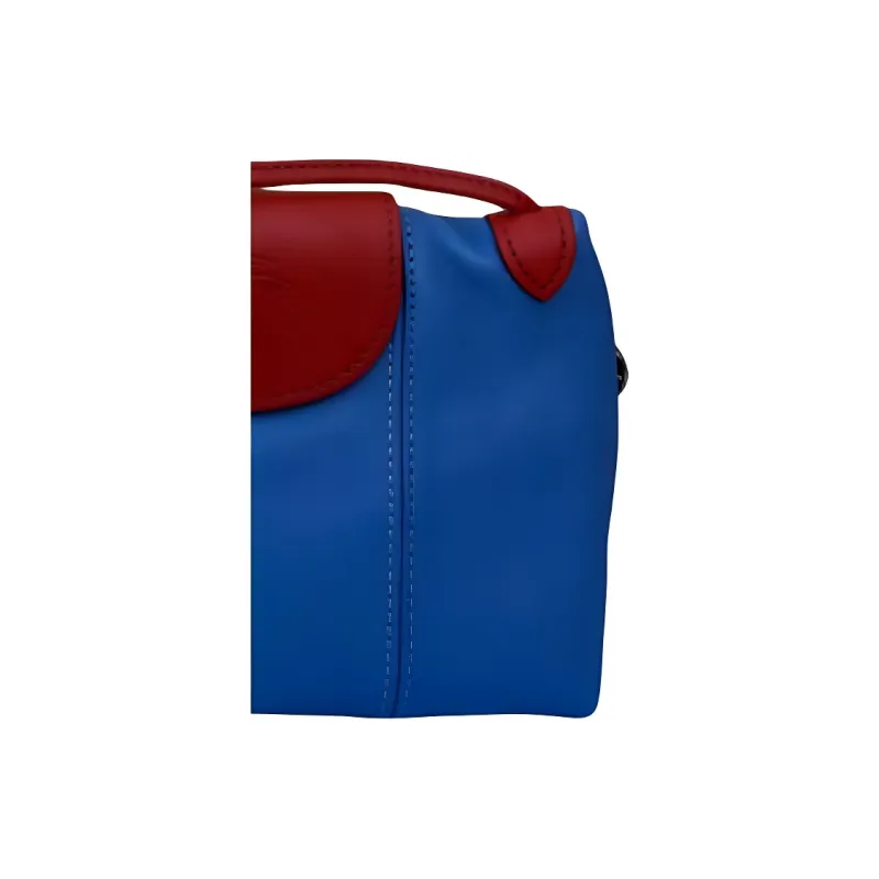 LONGCHAMP Lambskin Handbag Women's Blue & Red-1