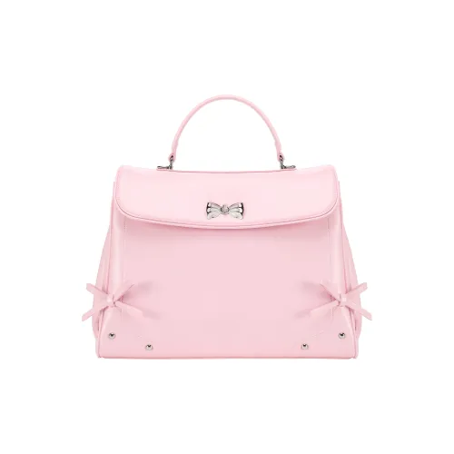 ONE TIME Synthetic Leather Backpack Regular Women's Cherry Blossom Pink/Black