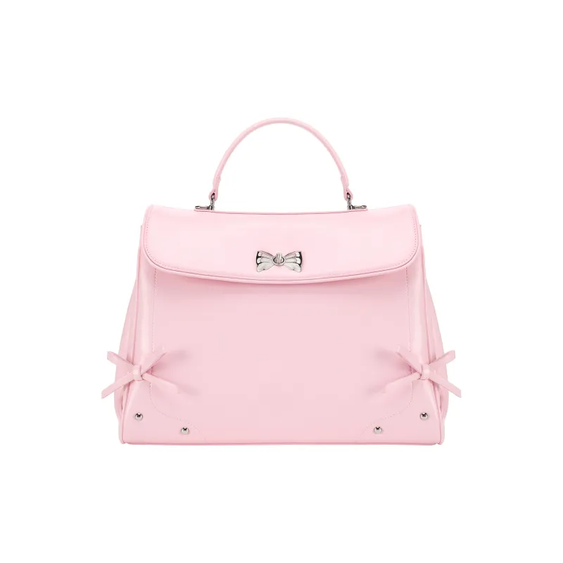 ONE TIME Synthetic Leather Backpack Regular Women's Cherry Blossom Pink/Black-0