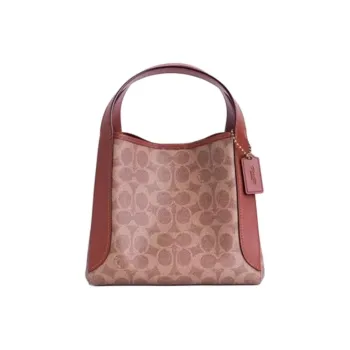 COACH Hadley Cow Leather Basket Bag, Shoulder Bag, Handbag Medium Size Women's Brown Yellow With Caramel
