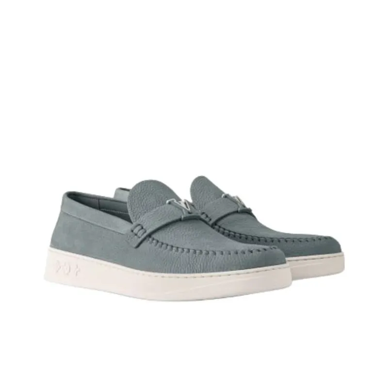 LOUIS VUITTON Resort Loafers Men's Gray Green-2