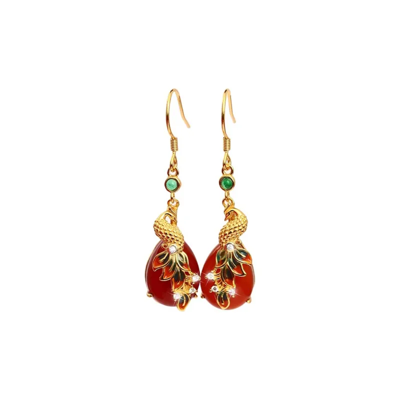 EADDA JEWELRY Natural Agate Earrings Unisex-0
