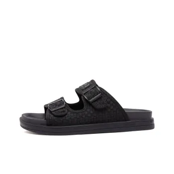 JOSINY Rubber Sole Abrasion Resistant Slide Slippers Men's Black